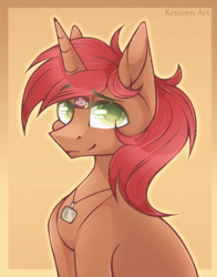 Size: 1100x1400 | Tagged: safe, artist:kreteen art, imported from derpibooru, oc, oc only, oc:rayven, pony, unicorn, male