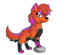 Size: 1890x1417 | Tagged: safe, artist:usagi-zakura, imported from derpibooru, oc, oc:clarity heart, changeling, wolf, commission, my little wolf, species swap, wolfified