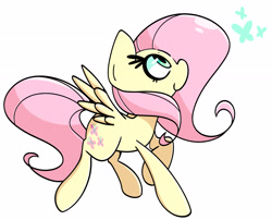 Size: 2883x2325 | Tagged: safe, artist:kindakismet, imported from derpibooru, fluttershy, butterfly, pegasus, pony, female, high res, mare, profile, simple background, solo, white background