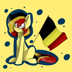 Size: 960x960 | Tagged: safe, imported from derpibooru, oc, oc only, oc:chocolate sweets, pony, belgium, nation ponies, ponified, solo