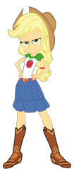 Size: 1782x4253 | Tagged: safe, artist:gmaplay, imported from derpibooru, applejack, diy with applejack, equestria girls, equestria girls series, spoiler:eqg series (season 2), applejack's hat, belt, cowboy hat, female, freckles, hand on hip, hands on hip, hat, high res, simple background, smiling, smirk, solo, transparent background