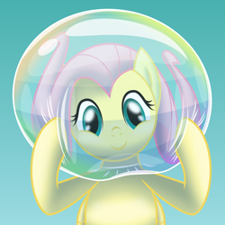 Size: 2500x2497 | Tagged: safe, artist:bladedragoon7575, imported from derpibooru, fluttershy, pegasus, pony, air helmet, bubble, bubble helmet, bubble on head, cute, female, fluttershy day, high res, mare, shyabetes, soap bubble, vector