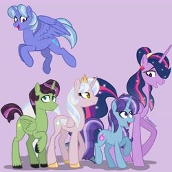 Size: 4096x4096 | Tagged: safe, artist:chelseawest, imported from derpibooru, twilight sparkle, oc, oc:azure star, oc:emerald spark, oc:starfire spark, oc:velvet sky, alicorn, unicorn, the last problem, alicorn oc, aunt, aunt and nephew, father and child, father and daughter, female, granddaughter, grandmother, grandmother and grandchild, grandmother and granddaughter, grandmother and grandson, grandson, great granddaughter, great grandmother, horn, male, male alicorn, mama twilight, mother and child, mother and daughter, offspring, offspring's offspring, older, older twilight, parent:flash sentry, parent:oc:blue belle, parent:oc:emerald spark, parent:oc:golden drops, parent:oc:starfire spark, parent:twilight sparkle, parents:flashlight, parents:oc x oc, petalverse, princess twilight 2.0, siblings, sisters, twilight sparkle (alicorn), wings