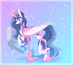 Size: 2475x2210 | Tagged: safe, artist:sugaryicecreammlp, imported from derpibooru, oc, oc only, oc:sparkdust knight, alicorn, pony, female, high res, mare, solo, two toned wings, unshorn fetlocks, wings