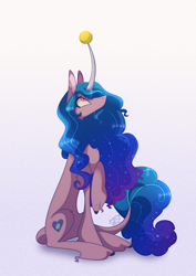 Size: 2118x3000 | Tagged: safe, artist:sugaryicecreammlp, imported from derpibooru, izzy moonbow, classical unicorn, pony, unicorn, ball, cloven hooves, female, g5, high res, horn, horn impalement, hornball, izzy's tennis ball, leonine tail, mare, solo, tennis ball, unshorn fetlocks