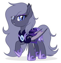 Size: 3684x3822 | Tagged: safe, artist:rioshi, artist:starshade, imported from derpibooru, oc, oc only, oc:selenite, bat pony, pony, armor, base used, bat pony oc, commission, eyeshadow, female, guardsmare, high res, lidded eyes, looking at you, makeup, mare, night guard, night guard armor, raised hoof, royal guard, simple background, solo, transparent background, vector
