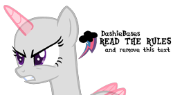 Size: 1180x648 | Tagged: safe, artist:kingbases, imported from derpibooru, oc, oc only, alicorn, pony, alicorn oc, angry, bald, base, eyelashes, female, gritted teeth, horn, mare, simple background, solo, transparent background, wings