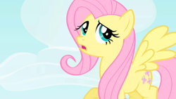 Size: 1920x1080 | Tagged: safe, imported from derpibooru, screencap, fluttershy, pegasus, pony, party of one, female, mare, open mouth, solo