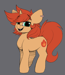 Size: 1000x1145 | Tagged: safe, artist:arume_lux, artist:luxsimx, imported from derpibooru, oc, oc only, oc:flaming arrow, pony, unicorn, ear piercing, earring, fangs, jewelry, male, piercing, solo, stallion