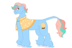 Size: 1280x854 | Tagged: safe, artist:itstechtock, imported from derpibooru, oc, oc only, oc:hocus pocus summer solstice, pony, magical lesbian spawn, male, offspring, parent:sunset shimmer, parent:trixie, parents:suntrix, simple background, solo, stallion, white background