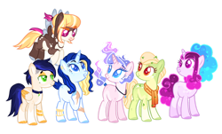 Size: 1280x773 | Tagged: safe, artist:jaysey, artist:shiibases, imported from derpibooru, oc, oc only, unnamed oc, earth pony, pegasus, pony, unicorn, base used, choker, clothes, colored pupils, ethereal mane, female, jewelry, magical gay spawn, magical lesbian spawn, mare, necklace, offspring, parent:big macintosh, parent:fancypants, parent:party favor, parent:princess celestia, parent:rainbow dash, parent:rarity, parent:sassy saddles, parent:sugar belle, parent:tree hugger, parent:trouble shoes, parents:partybelle, parents:rarilestia, parents:sassypants, parents:soarinsentry, parents:treemac, parents:troubledash, scarf, simple background, transparent background