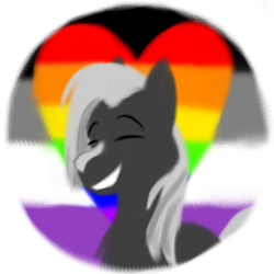 Size: 600x600 | Tagged: safe, artist:rockhoppr3, imported from derpibooru, oc, oc only, oc:ace hearts, earth pony, pony, asexual pride flag, eyes closed, gay pride flag, pride, pride flag, simple background, smiling, solo, transparent background