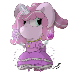 Size: 2000x2000 | Tagged: safe, artist:spiroudada, imported from derpibooru, oc, oc only, pony, unicorn, bipedal, chibi, clothes, dress, female, high res, horn, magic, mare, pink, princess, shoes, solo, unicorn oc