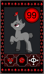 Size: 350x589 | Tagged: safe, imported from derpibooru, butterfly, demon, human, pony creator, bone, card, card game, evil, fantasy, humanized, kisekae, male, skull