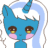 Size: 100x100 | Tagged: safe, artist:squishyc00kie, imported from derpibooru, oc, oc:fleurbelle, alicorn, alicorn oc, blushing, female, horn, mare, smiling, wings, yellow eyes