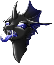 Size: 1073x1290 | Tagged: safe, artist:ravvij, imported from derpibooru, oc, oc only, oc:skitter, changeling, pony, blue changeling, blue eyes, bust, cute, drool, female, fin, horn, mare, neck, open mouth, solo, spit, throat