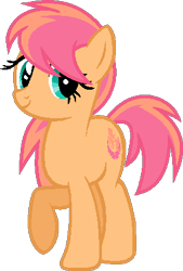 Size: 275x408 | Tagged: safe, artist:adamsadopts, artist:pegasski, imported from derpibooru, oc, oc only, earth pony, pony, base used, earth pony oc, eyelashes, female, mare, raised hoof, simple background, smiling, solo, transparent background