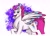 Size: 2733x1956 | Tagged: safe, artist:bella-pink-savage, artist:bpinksavage, imported from derpibooru, zipp storm, pegasus, pony, spoiler:g5, abstract background, blushing, colored wings, female, g5, looking at you, mare, multicolored wings, open mouth, raised hoof, solo, spread wings, wings