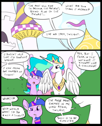 Size: 1332x1651 | Tagged: safe, artist:metal-kitty, imported from derpibooru, princess celestia, twilight sparkle, comic:mlp project, 2018, canterlot, comic, text