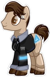 Size: 932x1435 | Tagged: safe, artist:quartziie, imported from derpibooru, oc, oc only, earth pony, pony, base used, connor, detroit: become human, male, rk800, solo