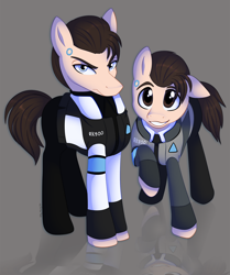 Size: 900x1075 | Tagged: safe, artist:montyth, imported from derpibooru, android, robot, body double, connor, detroit: become human, rk800, rk900, self ponidox