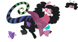 Size: 2403x1301 | Tagged: safe, artist:softiesuns, imported from derpibooru, oc, oc only, draconequus, draconequus oc, female, interspecies offspring, offspring, parent:discord, parent:pinkie pie, parents:discopie, simple background, solo, transparent background