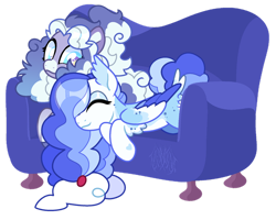 Size: 1280x1023 | Tagged: safe, artist:renhorse, imported from derpibooru, oc, oc only, oc:cloud watcher, oc:cloudy cast, pegasus, pony, couch, female, mare, simple background, transparent background