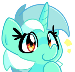 Size: 998x960 | Tagged: safe, artist:kindakismet, imported from derpibooru, lyra heartstrings, pony, unicorn, bust, portrait, simple background, smiling, solo, white background