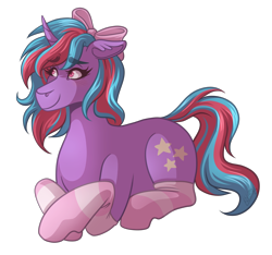 Size: 3200x3000 | Tagged: safe, artist:kikirdcz, imported from derpibooru, oc, oc only, oc:cosmic spark, pony, unicorn, clothes, female, high res, lying down, mare, prone, simple background, socks, solo, striped socks, transparent background