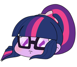 Size: 740x640 | Tagged: safe, alternate version, artist:batipin, imported from derpibooru, part of a set, sci-twi, twilight sparkle, equestria girls, head only, simple background, solo, transparent background