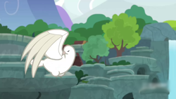 Size: 1280x720 | Tagged: safe, imported from derpibooru, screencap, bird, memnagerie, spoiler:memnagerie, background, birds doing bird things, grooming, no pony, preening, scenic ponyville, tree, waterfall