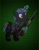 Size: 900x1140 | Tagged: safe, artist:devorierdeos, imported from derpibooru, oc, oc:heavy rain, pony, unicorn, fallout equestria, armor, armor skirt, armored pony, clothes, glowing horn, gun, horn, rifle, scrunchy face, skirt, sniper rifle, weapon