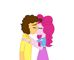 Size: 1056x850 | Tagged: safe, artist:brightstar40k, imported from derpibooru, cheese sandwich, pinkie pie, human, equestria girls, cheesepie, duo, equestria girls-ified, female, kiss on the lips, kissing, male, shipping, simple background, straight, white background