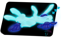 Size: 3322x2024 | Tagged: safe, artist:vankat, imported from derpibooru, oc, oc only, oc:silver drive, pegasus, pony, cute, eyes closed, folded wings, high res, lying down, male, new equestria guards, on back, onomatopoeia, signature, sleeping, solo, sound effects, stallion, wings, zzz