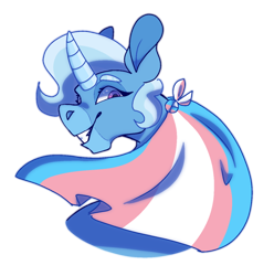 Size: 640x646 | Tagged: source needed, useless source url, safe, artist:lockandkeyhyena, artist:slavedemorto, imported from derpibooru, trixie, pony, unicorn, bust, female, gender headcanon, headcanon, lgbt headcanon, portrait, pride, pride flag, simple background, solo, trans female, trans trixie, transgender, transgender pride flag, transparent background