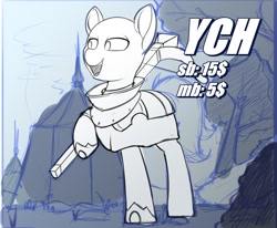 Size: 1280x1054 | Tagged: safe, artist:felixf, imported from derpibooru, commission, crossbow, medieval, ych example, ych sketch, your character here