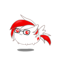 Size: 706x669 | Tagged: artist needed, safe, imported from derpibooru, oc, oc only, oc:red cross, pegasus, pony, :3, blob ponies, glasses, simple background, solo, white background