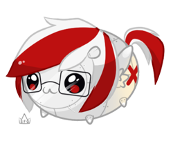 Size: 423x345 | Tagged: safe, imported from derpibooru, oc, oc only, oc:red cross, pegasus, pony, robot, robot pony, :3, blob ponies, glasses, species swap