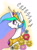 Size: 736x992 | Tagged: safe, artist:a.s.e, imported from derpibooru, princess celestia, alicorn, pony, crown, female, flower, jewelry, regalia, simple background, smiling, solo, solo female, white background