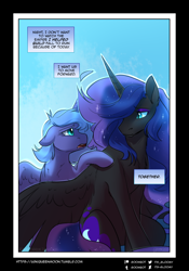 Size: 1490x2130 | Tagged: safe, artist:cosmalumi, artist:its-gloomy, imported from derpibooru, nightmare moon, princess luna, pony, tumblr:ask queen moon, alternate universe, female