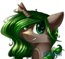 Size: 2559x2343 | Tagged: safe, artist:mediasmile666, imported from derpibooru, oc, oc only, pony, unicorn, bust, freckles, high res, looking at you, portrait, simple background, smiling, solo, transparent background