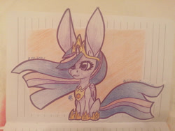 Size: 1280x960 | Tagged: safe, artist:eithene14, imported from derpibooru, twilight sparkle, alicorn, pony, the last problem, crown, female, hoof shoes, impossibly large ear, impossibly large ears, jewelry, lined paper, mare, older, older twilight, peytral, princess shoes, princess twilight 2.0, regalia, sitting, solo, traditional art, twilight sparkle (alicorn)