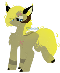 Size: 2218x2703 | Tagged: safe, artist:mediasmile666, imported from derpibooru, oc, oc only, original species, high res, horn, simple background, slit eyes, slit pupils, solo, transparent background, underhoof