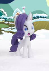 Size: 747x1079 | Tagged: safe, imported from derpibooru, screencap, rarity, pony, unicorn, my little pony: stop motion short, snowball fight (short), :o, female, open mouth, shocked, snow, solo, stop motion