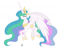 Size: 1550x1204 | Tagged: safe, artist:twistare, imported from derpibooru, princess celestia, alicorn, pony, eyes closed, female, mare, profile, simple background, solo, white background