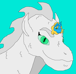 Size: 1198x1178 | Tagged: safe, artist:ogimur, imported from derpibooru, oc, oc:celestial nimbus, dragon, pony, unicorn, fanfic:empress dragon, fanfic art, fusion, we have become one