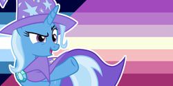 Size: 1000x500 | Tagged: safe, artist:prideponies, imported from derpibooru, trixie, female, lesbian, lesbian pride flag, pride, pride flag, pride ponies, stargender