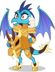 Size: 4636x6051 | Tagged: safe, artist:frownfactory, imported from derpibooru, princess ember, dragon, gauntlet of fire, absurd resolution, armor, dragon armor, dragoness, female, helmet, horns, pauldron, sabaton, simple background, solo, transparent background, vambrace, vector, wings