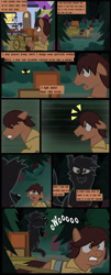 Size: 1280x3180 | Tagged: safe, artist:mr100dragon100, imported from derpibooru, oc, oc:thomas the wolfpony, wolf, wolf pony, comic:a king's journey home, boxes, comic, forest, running, scared, train station