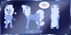 Size: 6500x3250 | Tagged: safe, artist:tai kai, imported from derpibooru, oc, oc:comfy pillow, pegasus, pony, female, pillow, rear view, reference, reference sheet